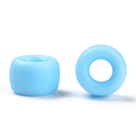 20 x Matte rondellen acryl kralen 9 x 6mm Gat: 3,8mm Light Sky Blue