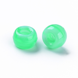 15 x Two tone acryl kralen rondellen 11 x 8 mm – gat 5 mm – Medium Spring Green
