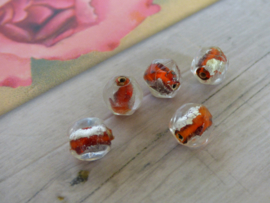 10 x Zilverfoliekraal ca. 10 x 8mm  Gat: 1.5mm