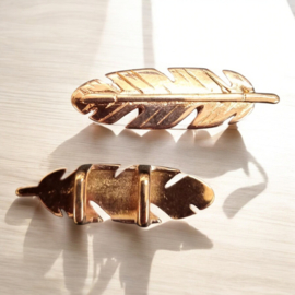 DQ metaal schuiver blad 42x13mm voor 10x6mm leer rose goldkleur (Nikkelvrij)