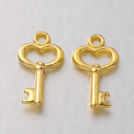 2 x DQ Bedel Sleutel  Goud 9x15.5 mm (Nikkelvrij)