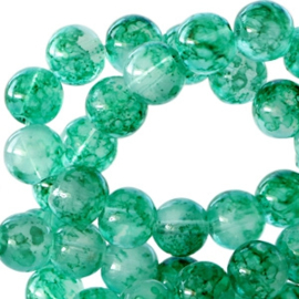 50 x 4 mm glaskralen transparant gemêleerd Emerald green