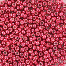 c.a. 5 gram Miyuki rocailles 11/0 - duracoat galvanized light cranberry