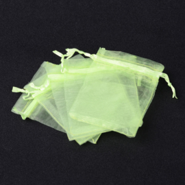 c.a. 50 x Organza zakjes 7x9 cm Neon groen