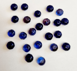 10 x Briolette glas 8 x 10mm kleur: gemelleerde mix bruin blauw gat: 1mm