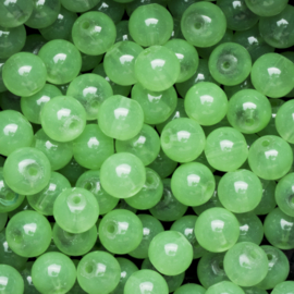 15 stuks  glaskralen opaal jade green 8mm
