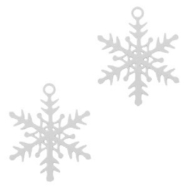 2 x Hangers bohemian sneeuwvlokje Zilver ca. 17x13mm (Ø1mm)