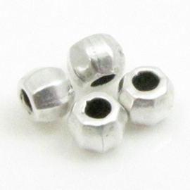 2 x DQ metaal kraal 2,8x6mm antiek zilverkleur gat 1,6 mm (Nikkelvrij)