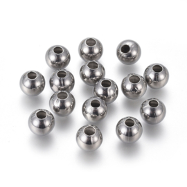 10 x RVS Metalen kraaltjes  8mm gat: 3mm