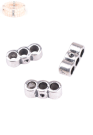 2 x Metalen verdelers met 3 gaatjes 14x6mm