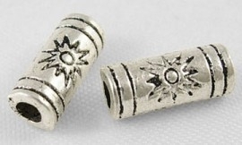 20 metalen tonnetjes  buis kralen 10 x 4mm Gat: 2mm