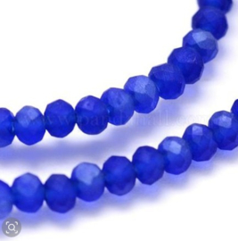 1 x Streng met ca. 147~152 stuks glaskralen facet rondelle briolette kristal – 3 x 2mm, gat 0,8mm – Blue