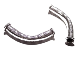 1 x Hill Tribe zilveren (975) krom buisje  50 x 19 x 5 mm gat 3 mm.
