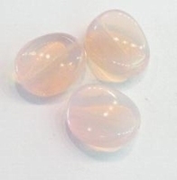 10 x Glaskraal opal Roze ovaal twist 15 mm