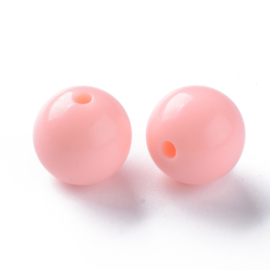 10 x Acryl kralen rond 16 x 15 mm – gat 2,8 mm – Light Salmon