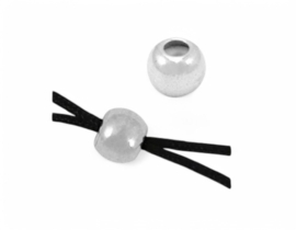 2 x  DQ kraal macramé slot 5mm Antiek zilver (nikkelvrij) (Ø2mm)