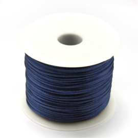 2 meter satijnkoord macramé koord van ca. 1,5 mm Prussian Blue