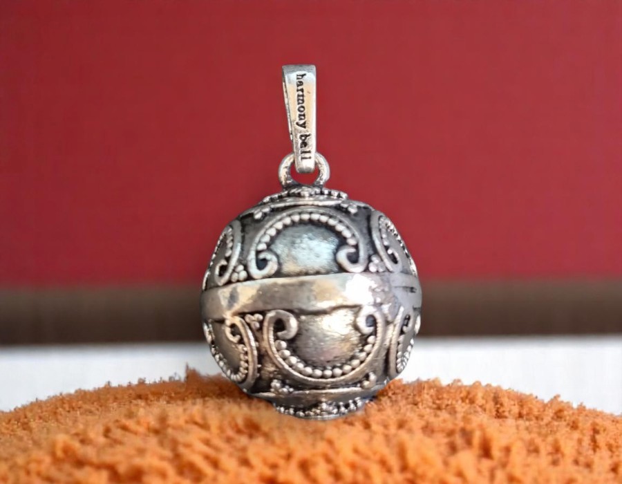 1 x Echt Sterling 925 zilveren harmony ball – engelenroeper kooi met klankbol 20 mm (gesloten model)