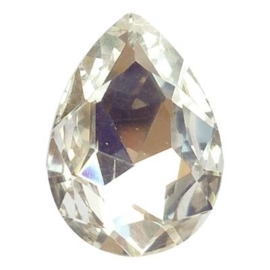 2x Kristallen facet cabochon in de vorm van een druppel 13 x 18mm kristal