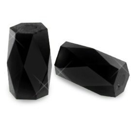 100 x Top Facet kralen tube Jet black van glas  ca. 4x3mm (Ø1.1mm) 