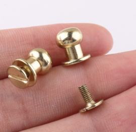 10 sets DQ metalen studs klinknagels rivet licht goud kleur (Nikkelvrij)