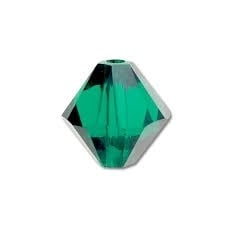 10 x Preciosa Kristal Bicone 6mm Emerald