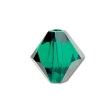 10 x Preciosa Kristal Bicone 6mm Emerald