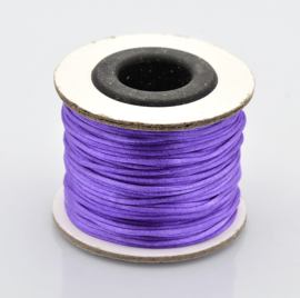 Rol met 30 meter satijn koord Nylon Marcramé koord 1mm kleur mauve