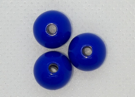 15 x Acrylkralen blauw 11 mm, gat 2 mm