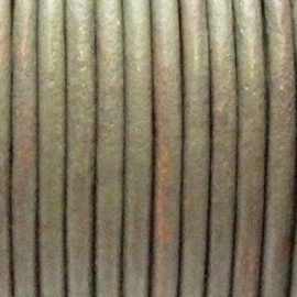 1 x Rol DQ leer rond 2mm Vintage Leger per 25 meter