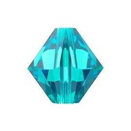 10 x Preciosa Kristal Bicone 8mm Blue Zircon