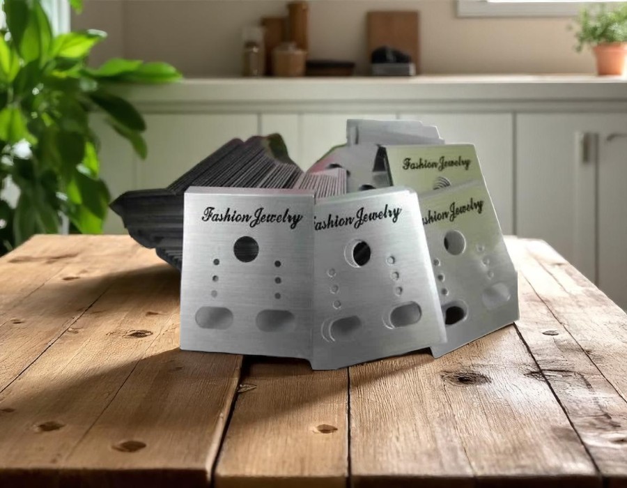 50 x Plastic kaartjes voor oorbellen – zilverkleur – ca. 50 x 37 mm