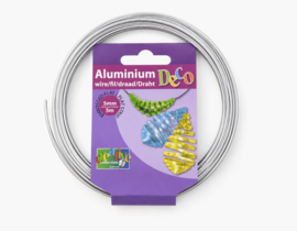 1 rol Vaessen Creative aluminiumdraad embossed plat 5 mm x 1 mm x 5 meter zilverkleur (Nikkelvrij)