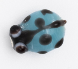 5 x licht blauwe lieveheersbeestje 11 x 9 x7 mm; Gat 2 mm Handgemaakt