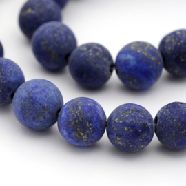 10 x  edelsteen kraal van Frosted Lapis Lazuli Dyed 8mm gat: 1mm 