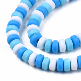 20 x Polymeer kralen rondellen 7mm mix Deep Sky Blue