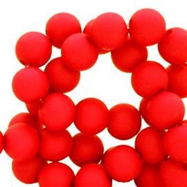 20 x  matte acryl kralen 8mm Red (Ø1.9mm)