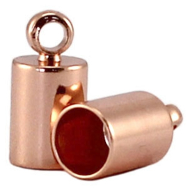 1 x  Eindkapjes DQ metaal Rosé gold Maat: ca.11x7,5mm Ø- 6,5mm (Nikkelvrij)