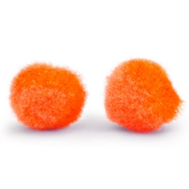 5 x Pompom bedel 10mm Spicy orange ~zonder oogje