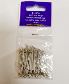 100 x ketteltiften 32 x 0,7mm platinum kleur Hobby & Crafting Fun (Nikkelvrij)