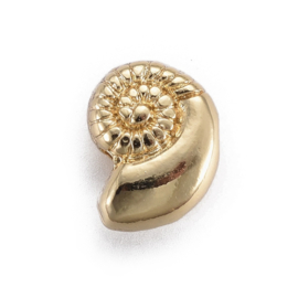 2 x 14K gold plated metalen kraal slakkenhuis 8 x 11 x 4,5mm gat: 1,5mmGoud (Nikkelvrij)
