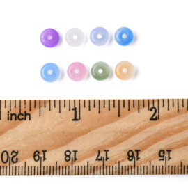 20 x Glaskralen imitatie jade rondelle 6,5 x 3,5 mm – gat 1,4 mm – Mixed Color