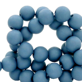 50 x 4 mm acryl kralen matt Steel blue (Ø1.2mm)