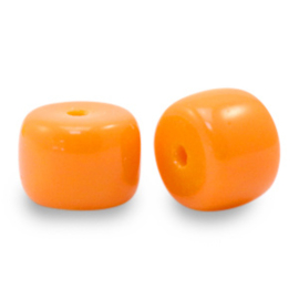 10 x rondellen glaskralen Orange  8mm