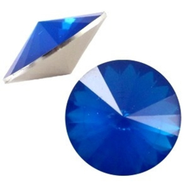 1 x  1122- Rivoli puntsteen12 mm Dark capri blue opal ca. 12 mm