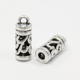 10 x Metalen Bali style cord end caps 6 x 16mm Ø: 2,8mm oogje: 1,5mm