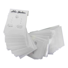 50 plastic kaartjes voor oorbellen 30 x 38mm wit