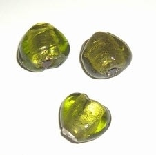 10 x SF glaskraal hartvormig 17,5x20mm ♥