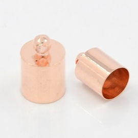 10 x messing cord caps 8 x 4mm binnenzijde 3mm gat: 1mm rose gold kleur