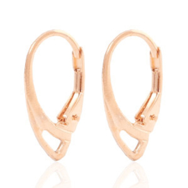 2 x TQ metaal oorbellenhaakjes  met 1 oog sluitbaar ovaal Light rosegold (Nikkelvrij)